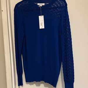 Liz Claiborne Royal Blue Lace Sweater